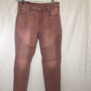 LING Collection jeans women size 9/10 Burgundy skinny stacked jeans NWT 5 pocket